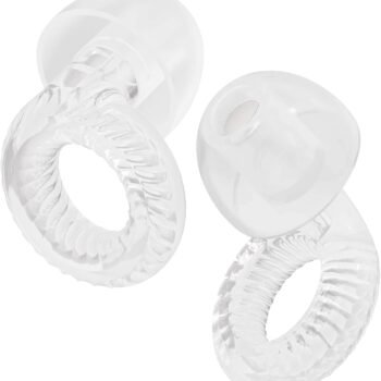 Reusable Ear Plugs, Low-/Mid-Level Noise Reduction Earplugs with Clear Speech for Conversation, Work, Social Gatherings & Noise Sensitivity, 15-18 dB (SNR), 6 Pair Ear Tips in S/M/L, Clear