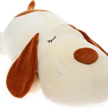 Dog Plush Pillow, Soft Stuffed Animals Toy Dog Plushie Body Pillow Gifts for Kids Girls Boys (Brown, 17.7 inch)