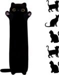 Long Black Cat Plush Body Pillow,35.43'' Kawaii Black Cat Plush Kitten Plush Sleeping Pillow Soft Cat Stuffed Animal Sofa Pillow Toys Gift for Kids Girlfriend