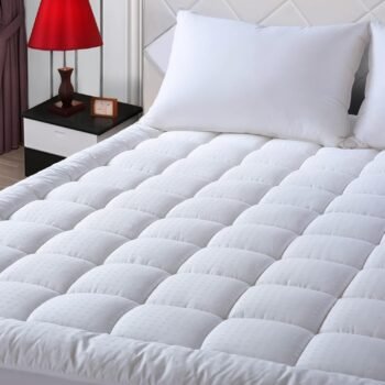 Queen Size Mattress Pad Pillow Top Mattress Cover Quilted Fitted Mattress Protector Cotton Top 8-21" Deep Pocket Hypoallergenic Cooling Mattress Topper
