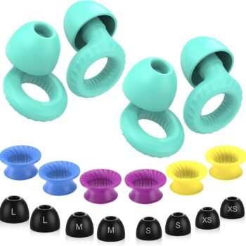 Concert Ear Plugs, 2-Pack Reusable Soft Noise-Reducing Ear Plugs for Motorcycle Wind Noise, Everyday Noise Relief with Clear Speech for Festival,Social Gatherings, Deep Focus, and Sleep (Green*2)