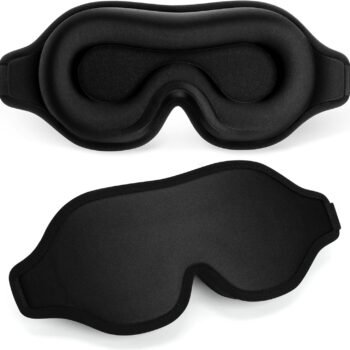 Blackout Eye Mask for Sleeping, 3D Contoured Cup No Pressure Sleep Mask with Adjustable Strap, Ultra-Thin Sides Breathable Lightweight Soft Eye Cover for Men Women Home Travel Airplane Party