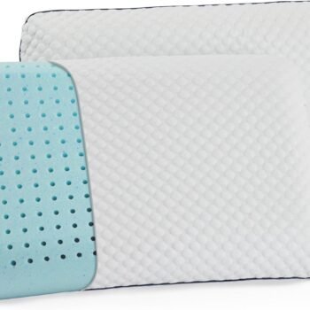 Gel Memory Foam Pillow - Standard Size - 2-Pack - Medium Plush Feel - Neck & Shoulder Support - For Back, Side, & Stomach Sleepers - Home, Hotel, & Hospital Essentials