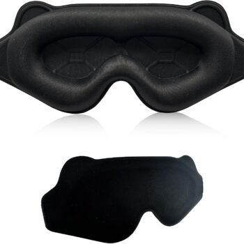 Sleep Mask for Side Sleeper, Zero Pressure Eye Mask for Men Women, 3D Contoured Light Blocking Sleep Eye Mask, Adjustable and Travel Comfort