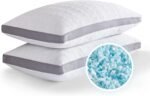 Cooling Pillows King Size Set of 2,Shredded Memory Foam Bed Pillows for Sleeping, Supportive King Pillows for Back & Side Sleepers,Adjustable 2 Pillows King Size with Removable Cover
