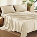 100% Cotton Queen Size Sheets Set - 1500 Thread Count，Luxury Egyptian Cotton Bed Sheets，5-Star Hotel Quality Sheets, Breathable & Cooling, 16 Inch Deep Pocket - 4 Piece (Beige)