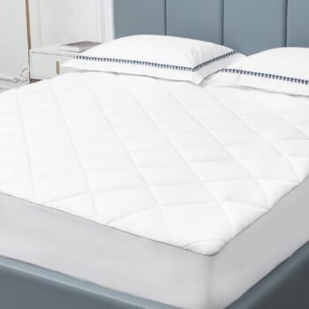 Queen Mattress Pad Cover, Cotton Mattress Cover Hypoallergenic, Extra Deep Pocket 18"-22" Quilted Mattress Protector Queen Size Thin Version, Soft Breathable and Noiseless