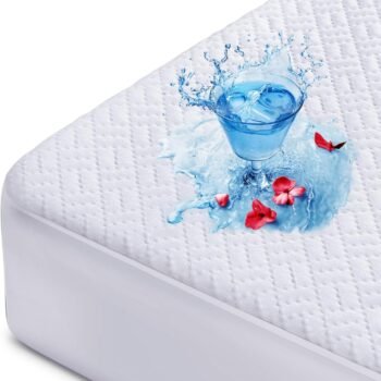 100% Waterproof Mattress Protector Size, Bamboo Mattress Cover, 3D Air Fabric Cooling Mattress Cover, Soft, Soft, Breathable, Quiet, Washable, Pocket Pr