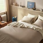 Luxury Sateen 4 Piece King Size Sheets Set in Pebble - 100% Cotton Sateen Sheets - 1 Fitted Sheet, 1 Flat Sheet, 2 Pillowcases - Best Luxury Sheets